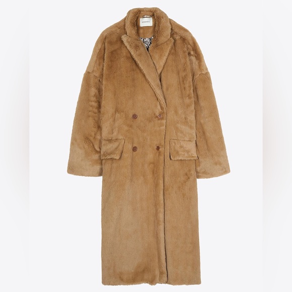 Ragdoll LA Faux Fur Coat - Light Brown - Picture 1 of 3